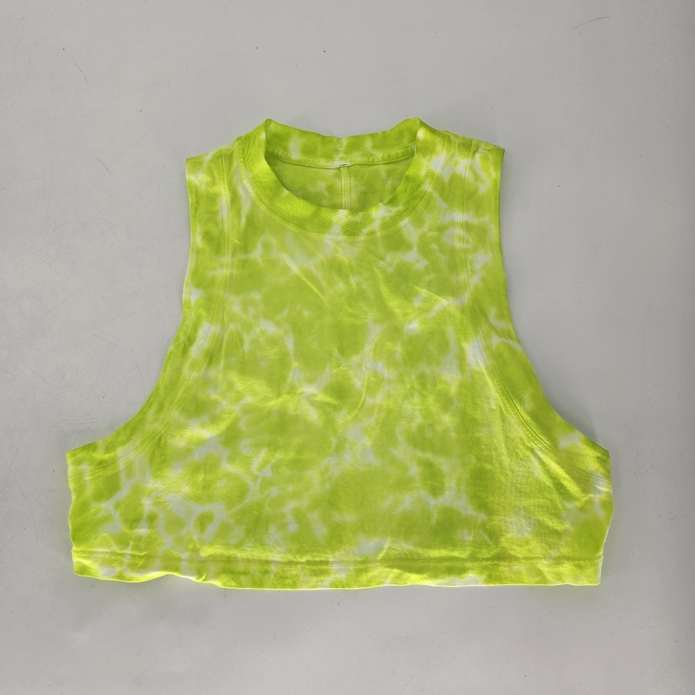 Lululemon all Yours Cropped Tank Top green tie-dye size medium